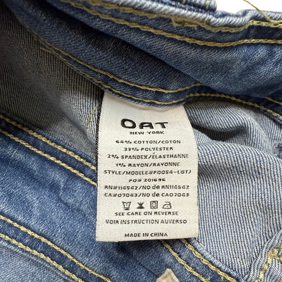 OAT New York High Waisted Patch Pocket Wode Leg Raw Hem Jeans size 8 / 29 - Picture 8 of 8